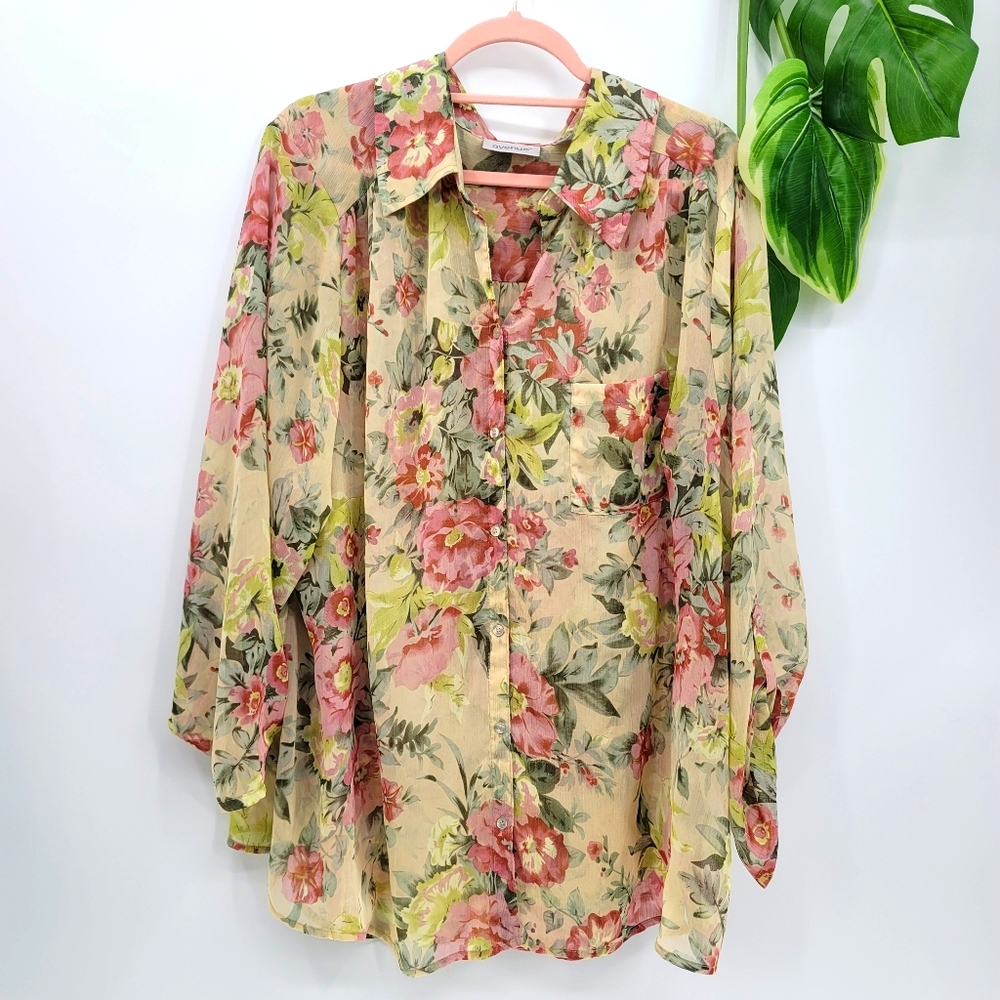 Sheer Flowered Blouse From Avenue